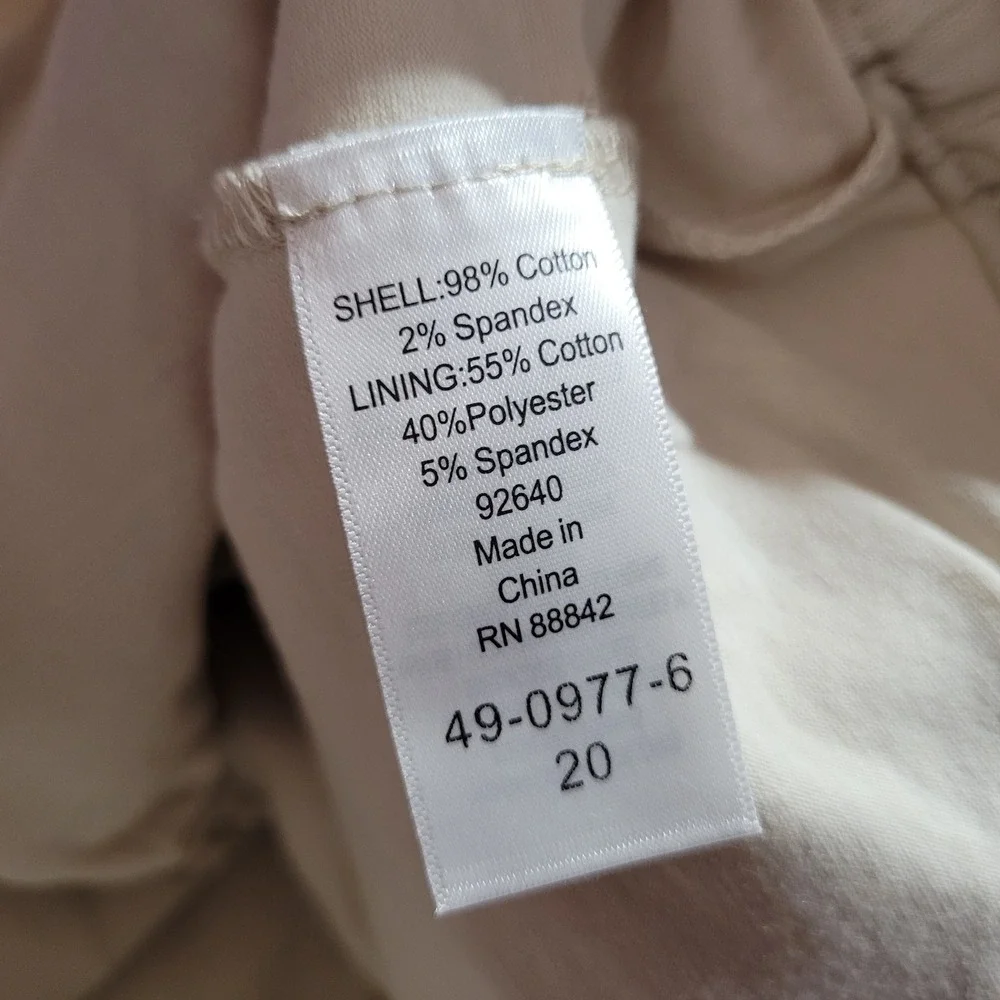 Ellos Skort Skirt Womens 16‎ Beige Ivory Chino Tennis Golf NWOT